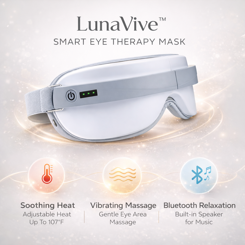 Lunavive™ Heated Eye Massager – Bluetooth Therapy Mask