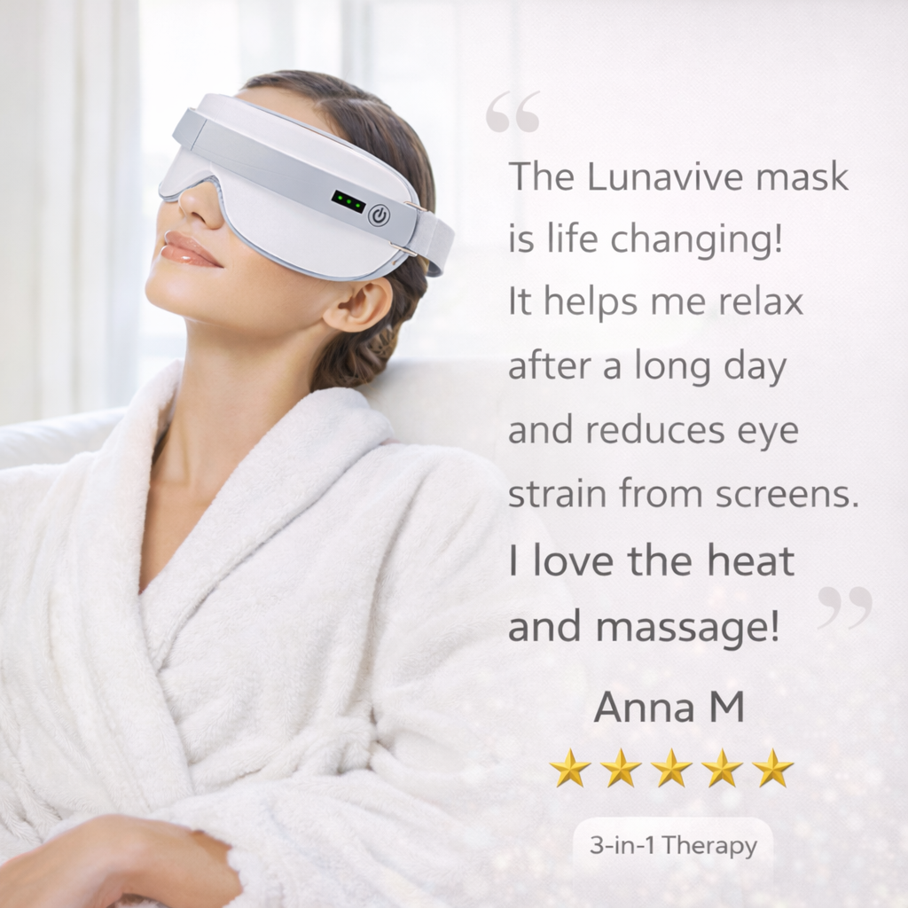 Lunavive™ Heated Eye Massager – Bluetooth Therapy Mask