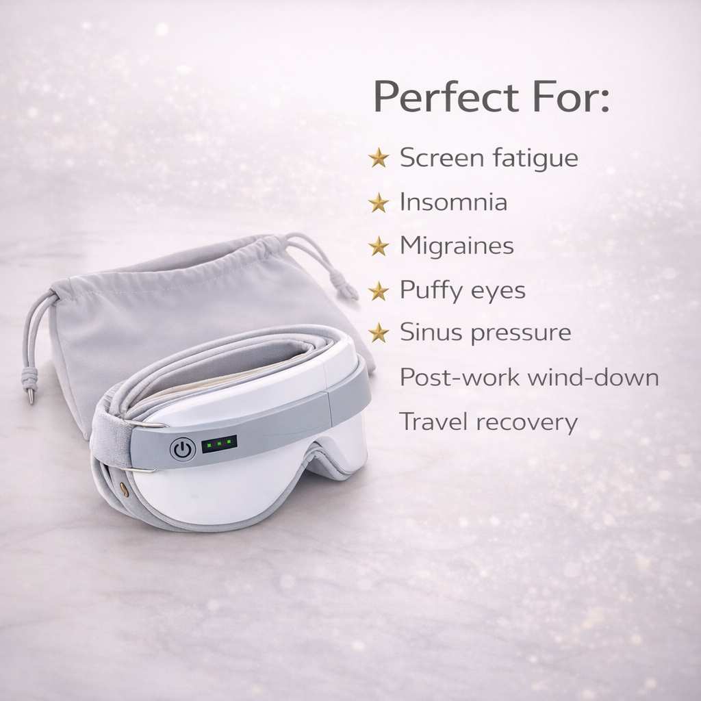 Lunavive™ Heated Eye Massager – Bluetooth Therapy Mask
